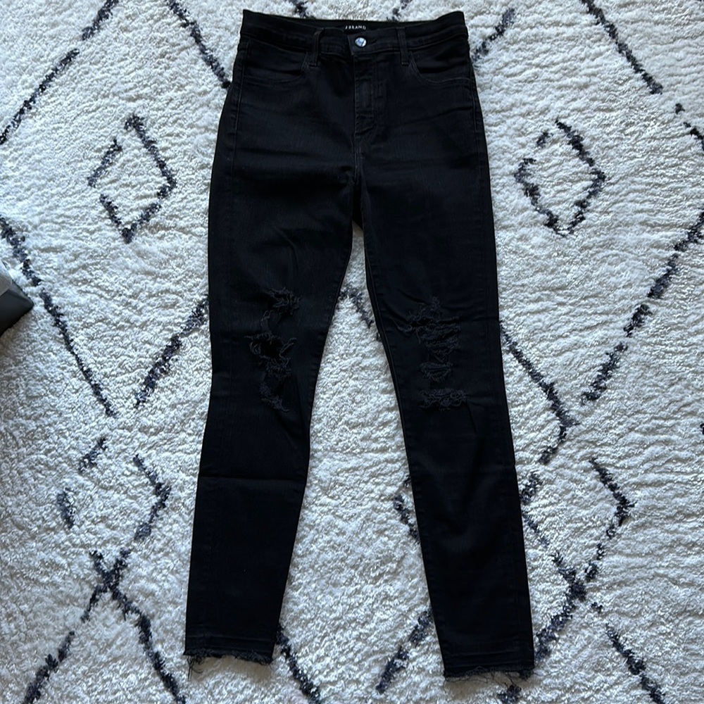 J Brand Black Distressed Jeans